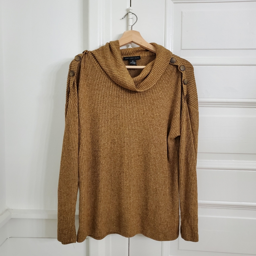 Joan Vass New York mustard batwing sweater cowl